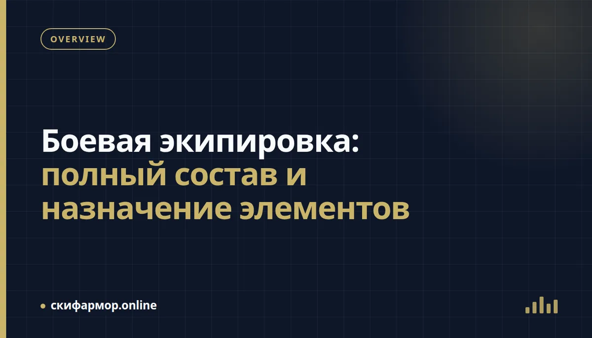 Боевая экипировка: полный состав и назначение элементов