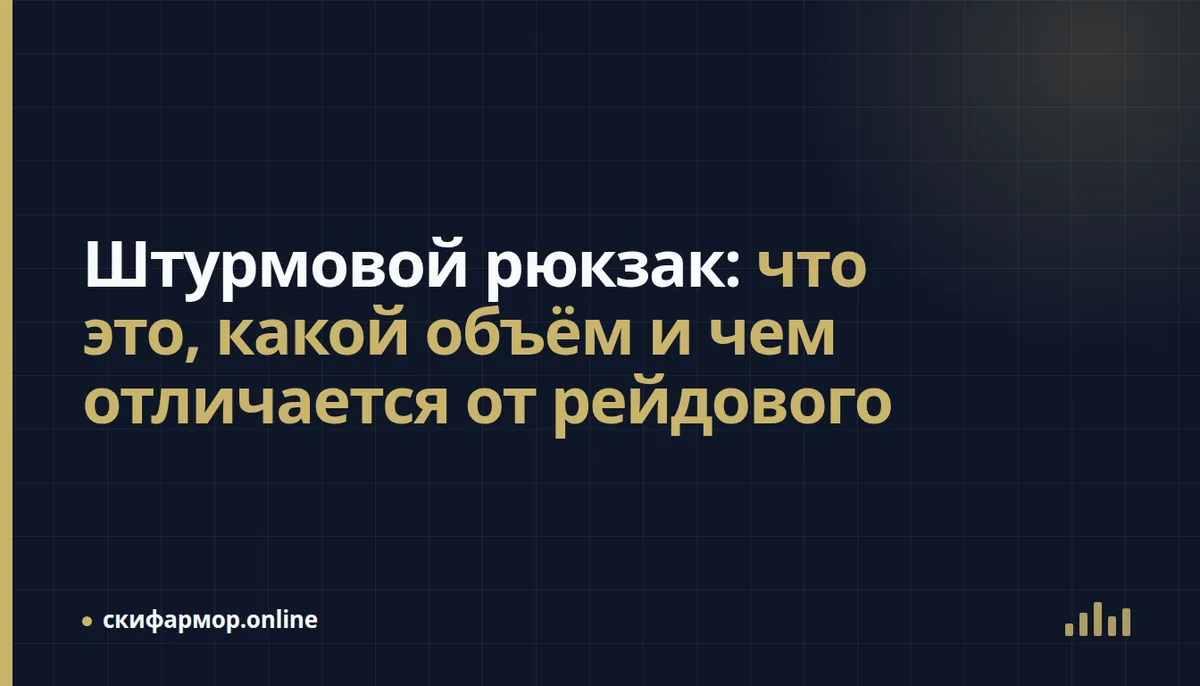 Штурмовой рюкзак: что это, какой объём и чем отличается от рейдового