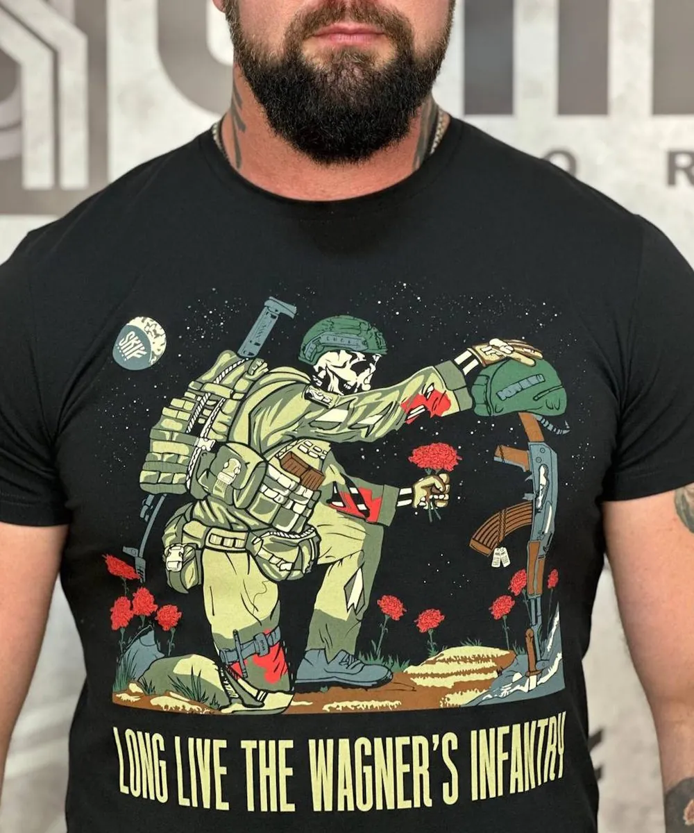 Футболка "Да здравствует пехота Вагнера!" — SKIF armor, вид спереди