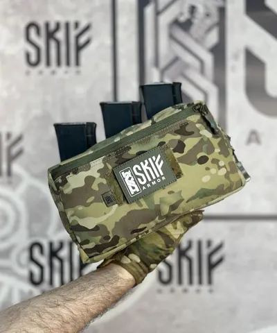 Подсумок SPK-5-3M "Мунин" под 3 магазина АК, с утилитарным подсумком — SKIF armor